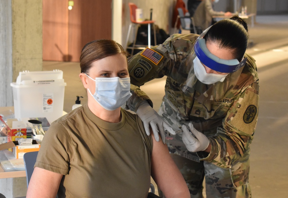 SHAPE Healthcare Facility commander receives COVID-19 vaccination