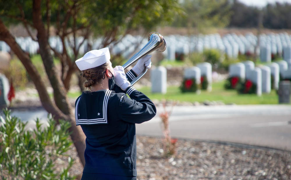 MESG 1 Conducts Military Funeral Honors for Retired Chief Quartermaster James Wilson at Miramar National Cemetery