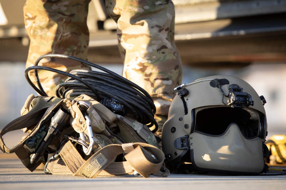 The 3rd Combat Aviation Brigade stands ready during the installation medical evacuation mission.