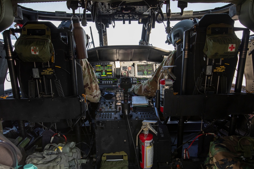 The 3rd Combat Aviation Brigade stands ready during the installation medical evacuation mission.