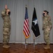 Maj. Jonathan Arehart administers the oath of office during Chief Master Sergeant April Brittain’s USSF transfer ceremony