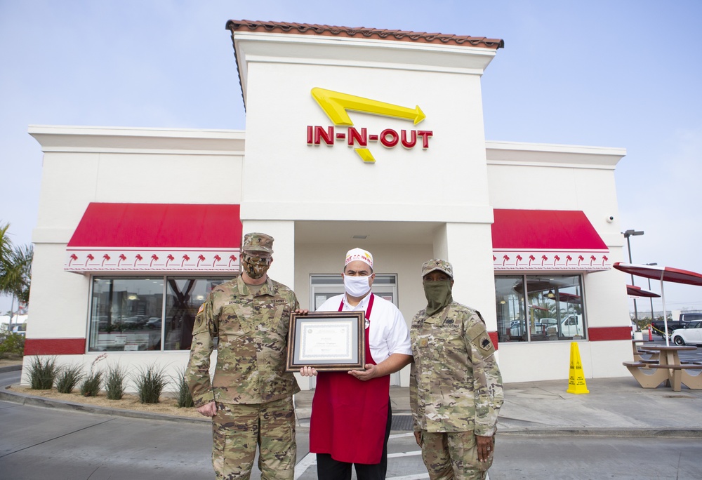 Cal Guard presents Patriotic Employer certificate