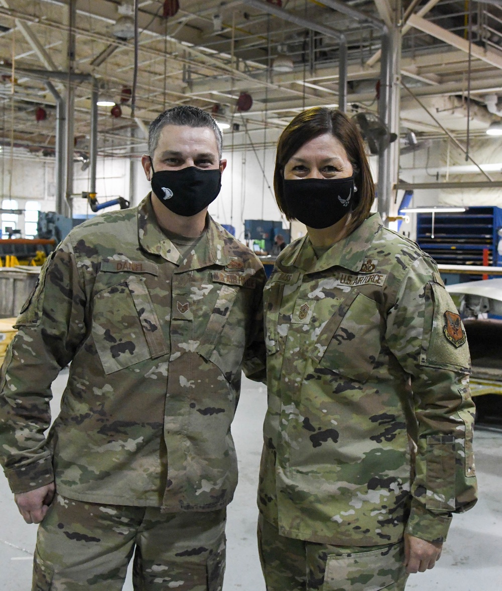 CMSAF visits fabrication flight at Dover AFB