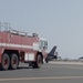 FIRE TRUCK ARRIVES IN SUPPORT OF AIRCRAFT EMERGENCY
