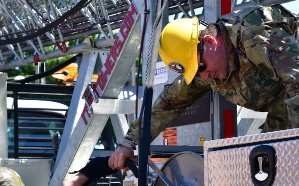 Airmen Prepare to Secure Communications Tower