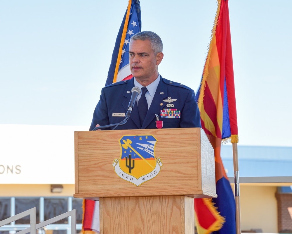 The 162nd Wing Arizona Air National Guard honors the retirement of former wing commander Brig. Gen. Andrew MacDonald