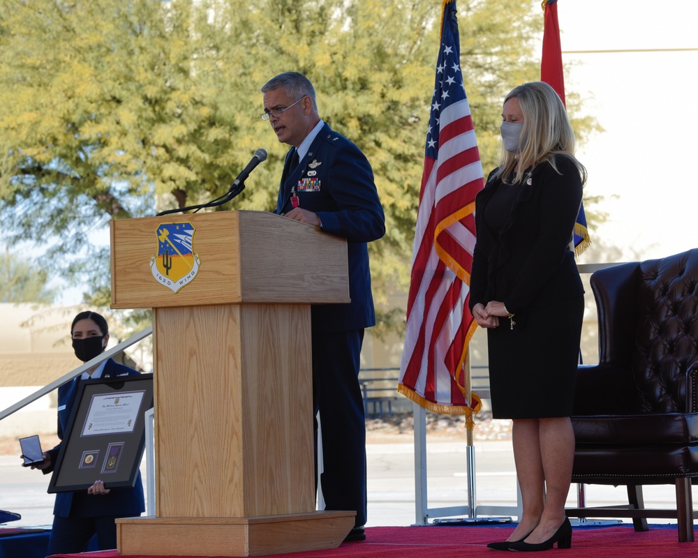 Former 162nd Wing Commander Brig. Gen Andrew MacDonald Honors Wife's Military Service