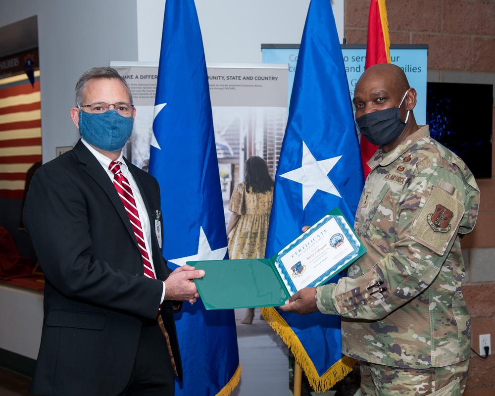 Nevada TAG Maj. Gen. Ondra Berry Presents Certificate of Appreciation to Guardsman's Civilian Employer