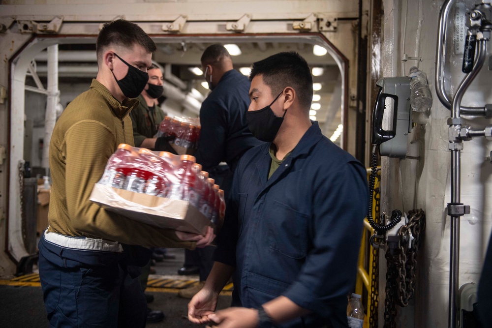 USS New Orleans Underway Replenishment with USNS Alan Shepard