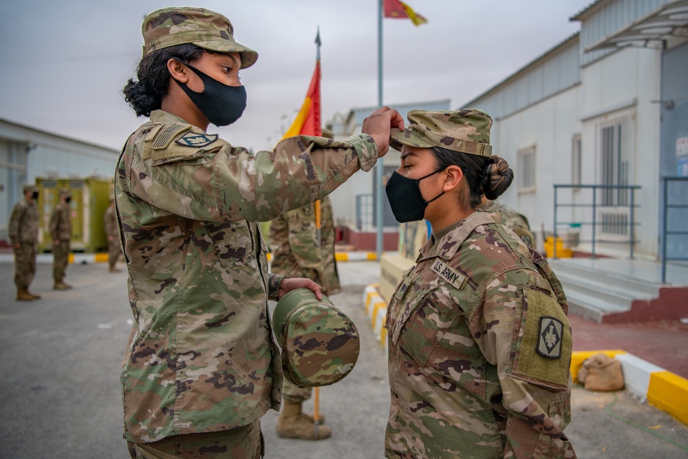 Diamond Brigade Soldier Receives Battlefield Promotion While Deployed To The Middle East.