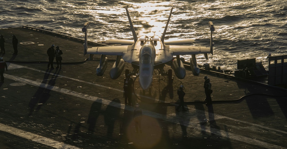 Aircraft Is Secured On Nimitz