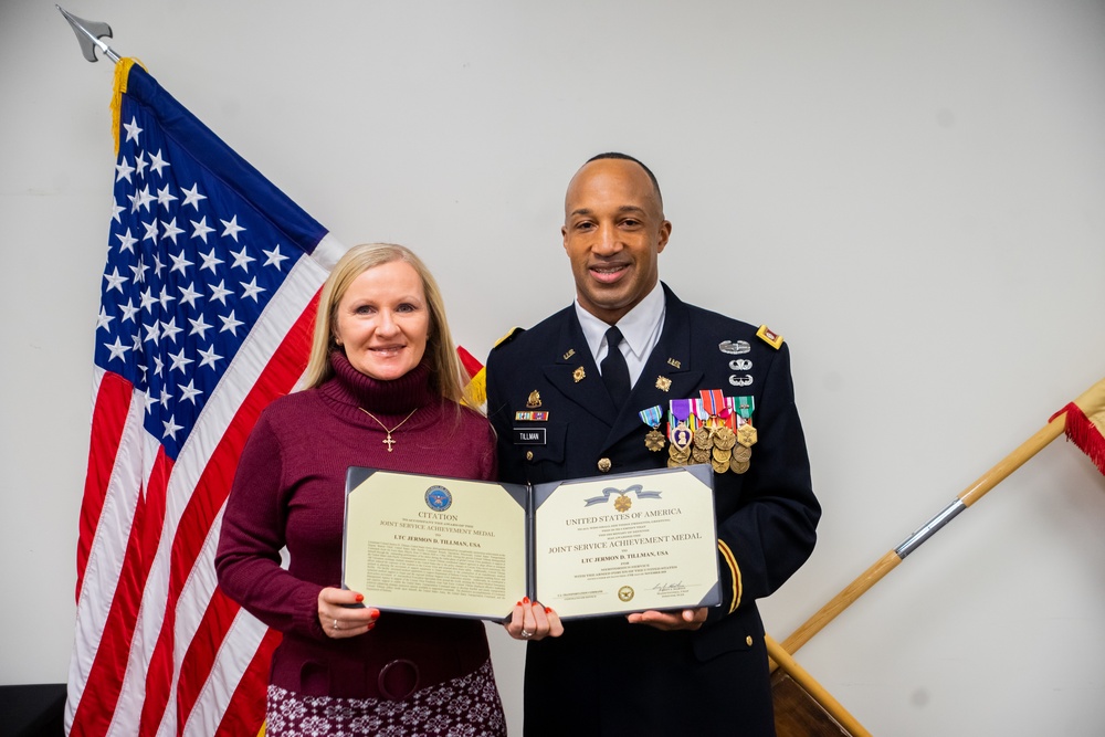 Lt. Col. Jermon Tillman Receives the Joint Services Achievement Medal