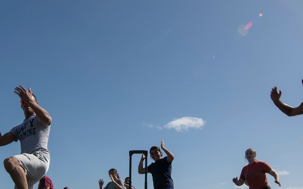 Sailors Participate in an Exercise Class