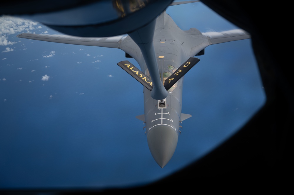 B-1B Lancers refueled during Bomber Task Force mission