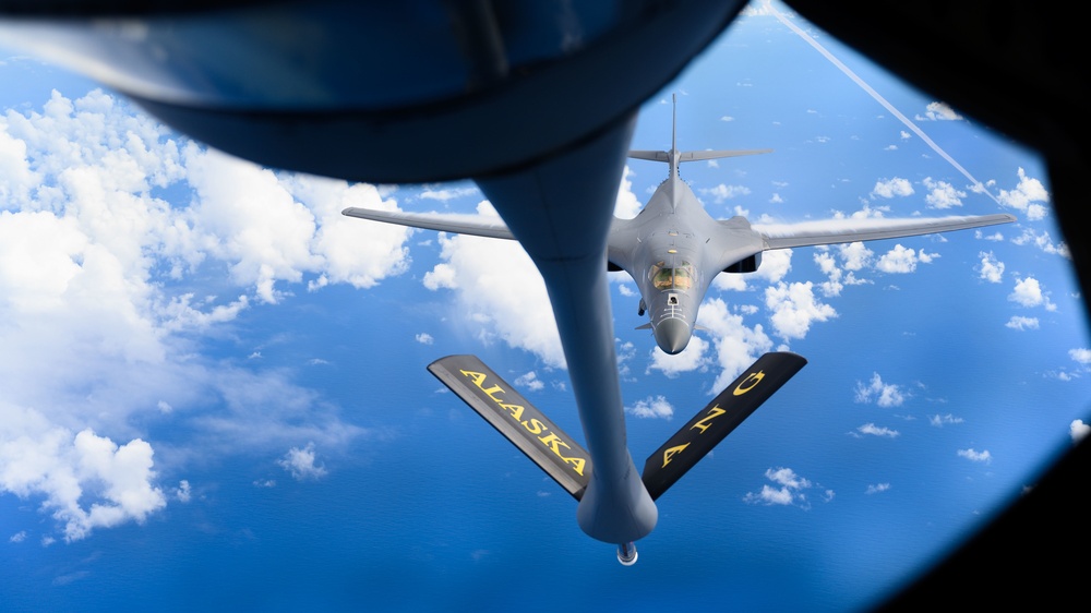 B-1B Lancers refueled during Bomber Task Force mission