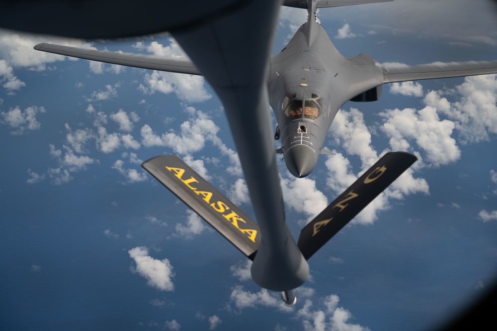 B-1B Lancers refueled during Bomber Task Force mission