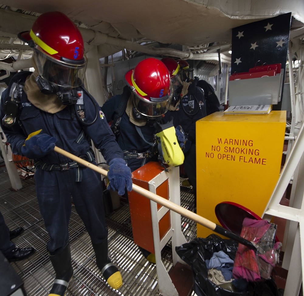 USS Ralph Johnson Conducts A General Quarters Drill