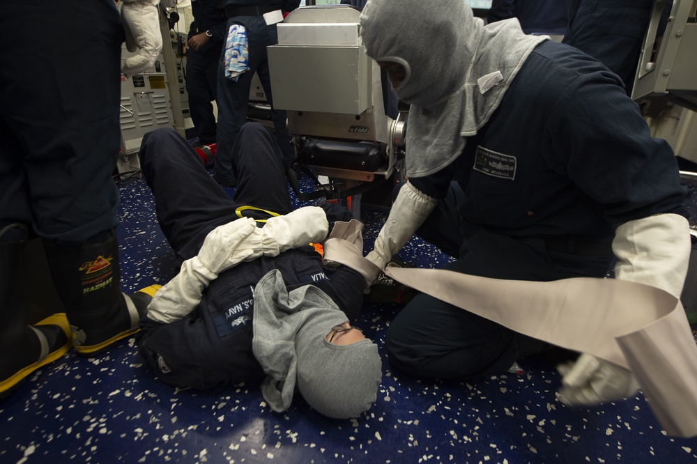 USS Ralph Johnson Conducts A General Quarters Drill