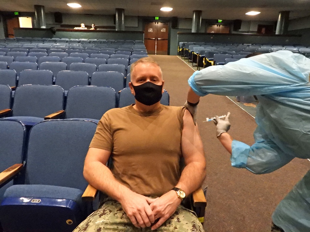 RDML Richard Seif receives COVID-19 vaccination