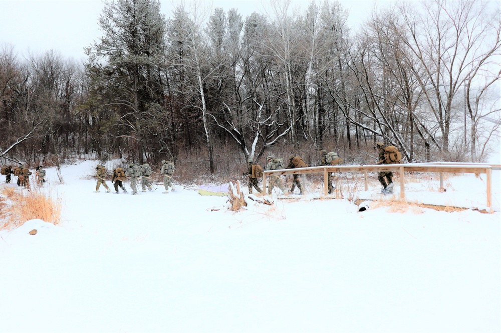 Fort McCoy CWOC class 21-02 students train using snowshoes, skis, ahkio sleds