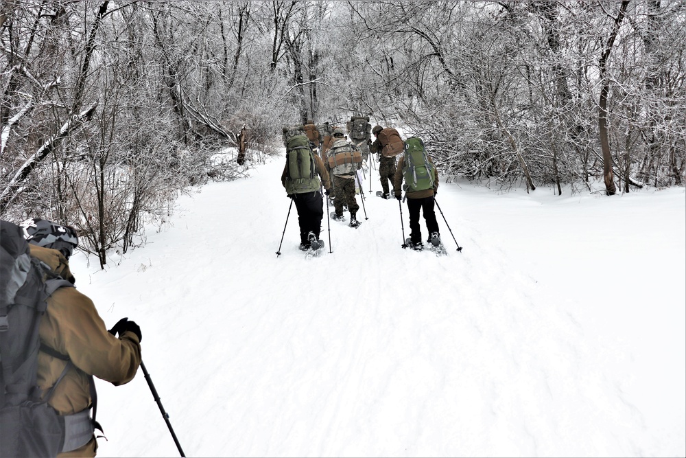 Fort McCoy CWOC class 21-02 students train using snowshoes, ahkio sleds