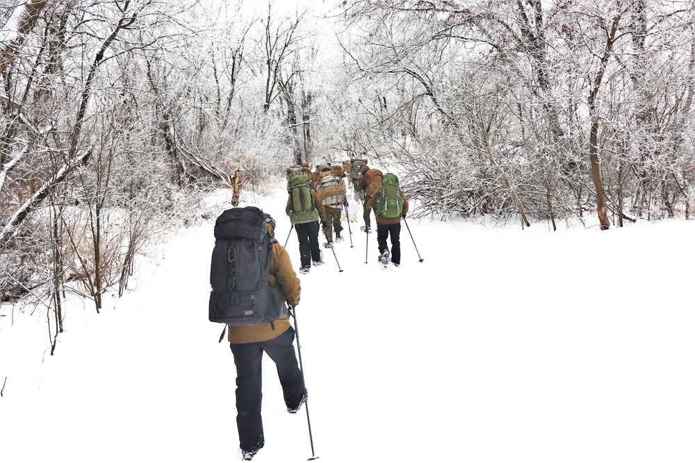 Fort McCoy CWOC class 21-02 students train using snowshoes, ahkio sleds