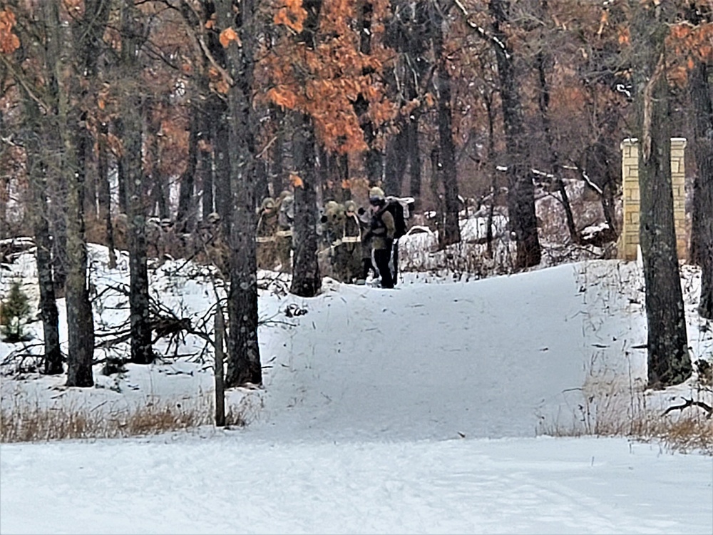 Fort McCoy CWOC class 21-02 students train using snowshoes, ahkio sleds
