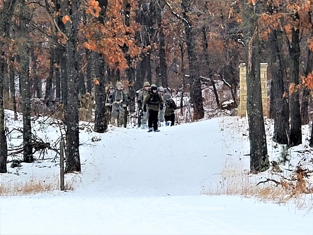 Fort McCoy CWOC class 21-02 students train using snowshoes, ahkio sleds