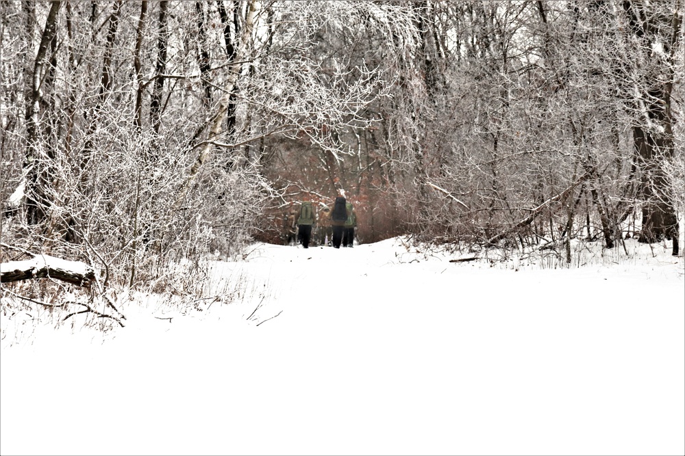 Fort McCoy CWOC class 21-02 students train using snowshoes, ahkio sleds