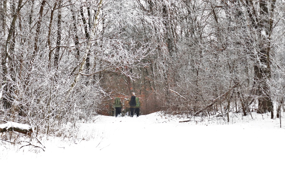 Fort McCoy CWOC class 21-02 students train using snowshoes, ahkio sleds