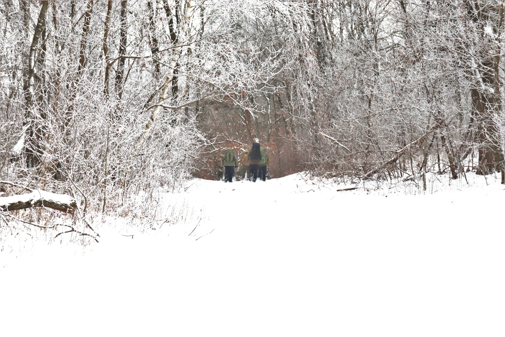 Fort McCoy CWOC class 21-02 students train using snowshoes, ahkio sleds
