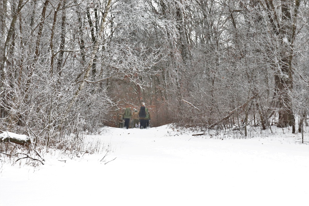 Fort McCoy CWOC class 21-02 students train using snowshoes, ahkio sleds