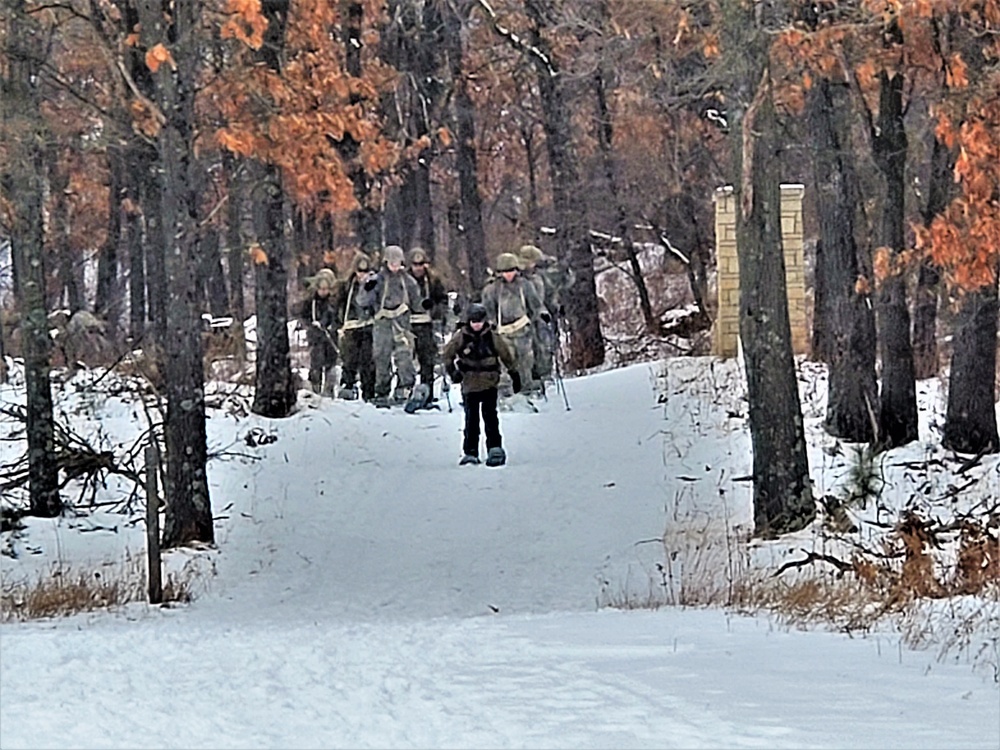 Fort McCoy CWOC class 21-02 students train using snowshoes, ahkio sleds