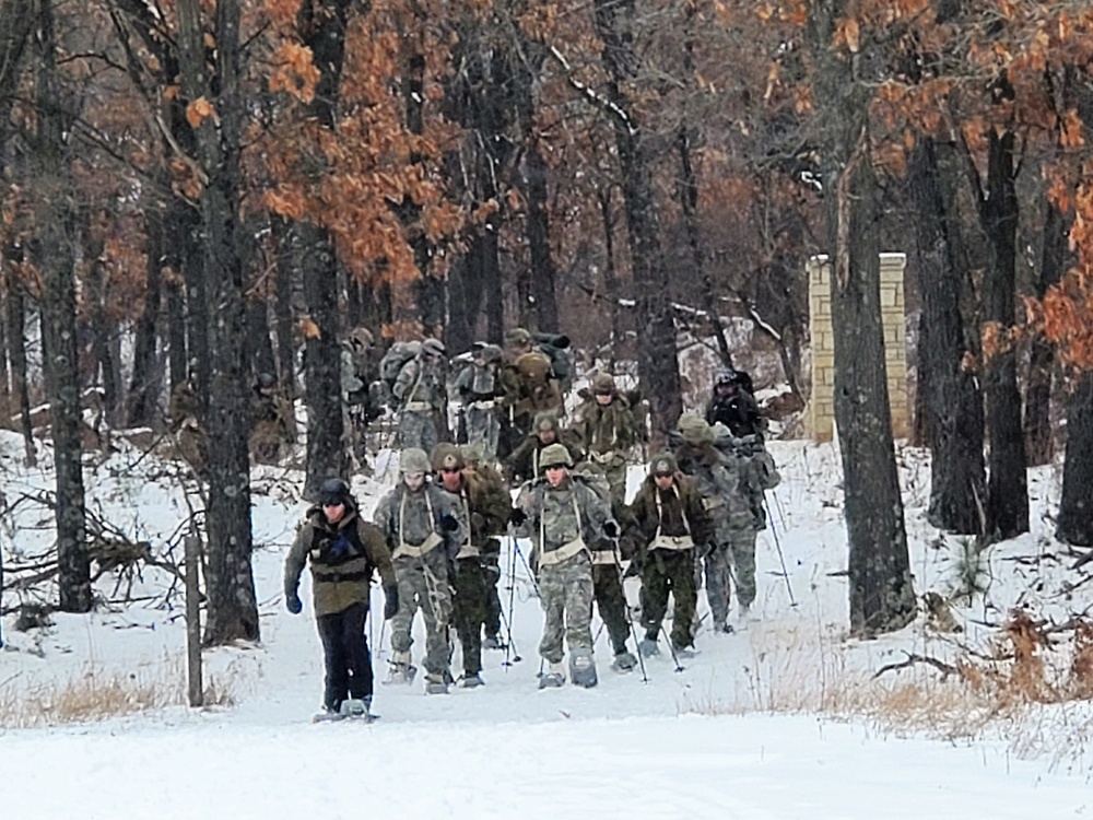 Fort McCoy CWOC class 21-02 students train using snowshoes, ahkio sleds