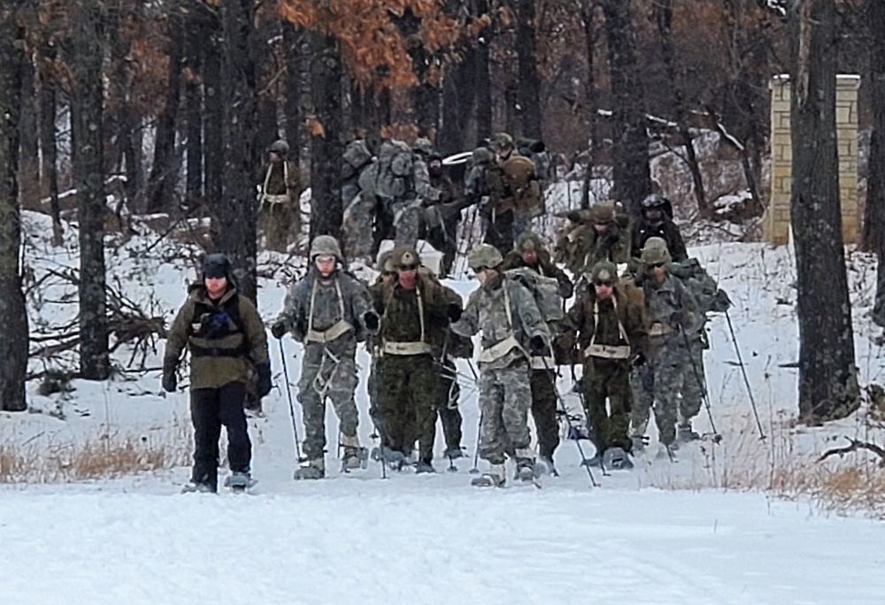 Fort McCoy CWOC class 21-02 students train using snowshoes, ahkio sleds