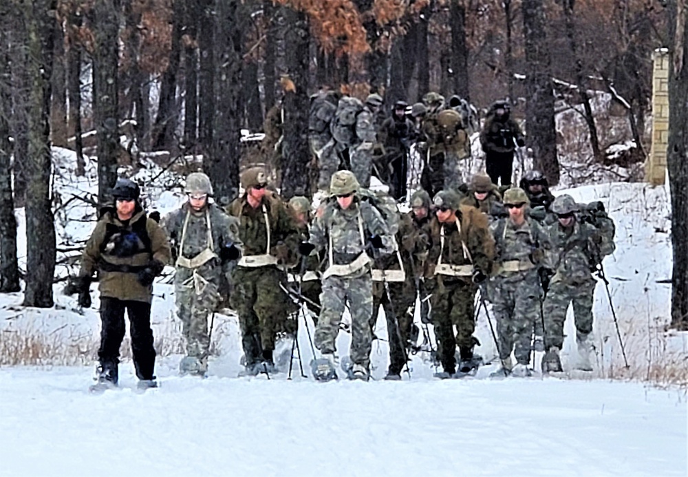 Fort McCoy CWOC class 21-02 students train using snowshoes, ahkio sleds