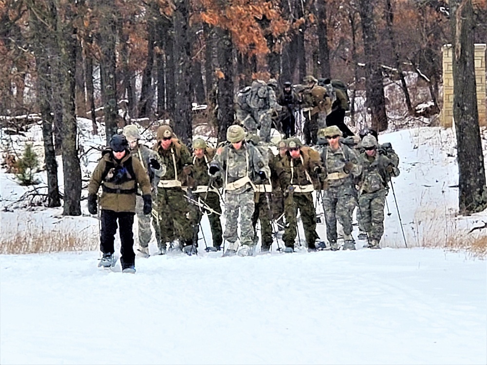 Fort McCoy CWOC class 21-02 students train using snowshoes, ahkio sleds