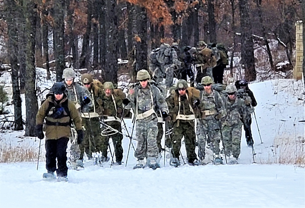 Fort McCoy CWOC class 21-02 students train using snowshoes, ahkio sleds
