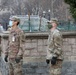 Soldiers with the 114th Infantry stand near the Capitol.