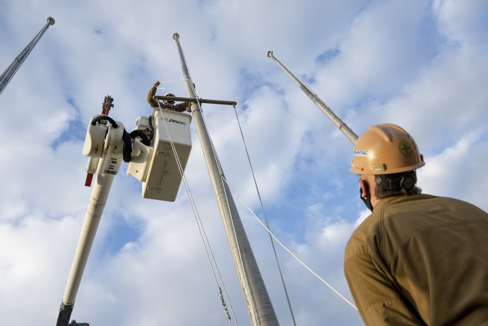 NAVFAC Far East Replace Flagpole Lines at CFAO HQ