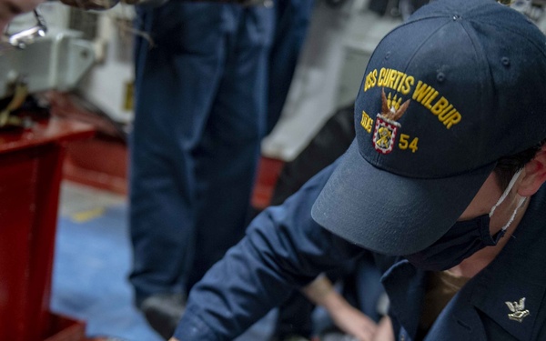 USS Curtis Wilbur Dmage Control Training