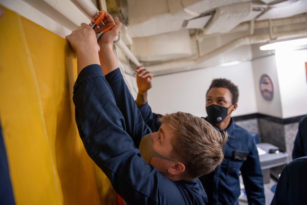 USS America (LHA 6) Sailors Conduct Damage Control Training