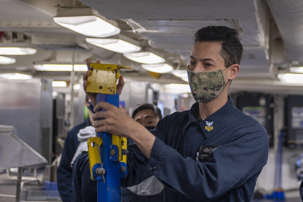 USS America (LHA 6) Sailor Conduct Damage Control Training