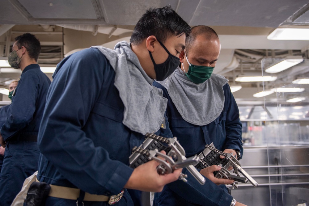 USS America (LHA 6) Sailors Conduct Damage Control Training