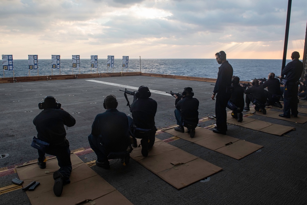 USS America (LHA 6) Sailors Conduct Live-Fire Exercise