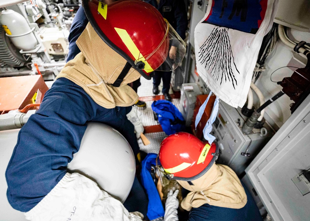 Flooding Drill in Aft Steering Room