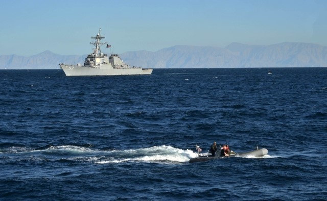 USS PHILIPPINE SEA PARTICIPATES IN VBSS DRILL WITH USS JOHN PAUL JONES/DEPLOYMENT