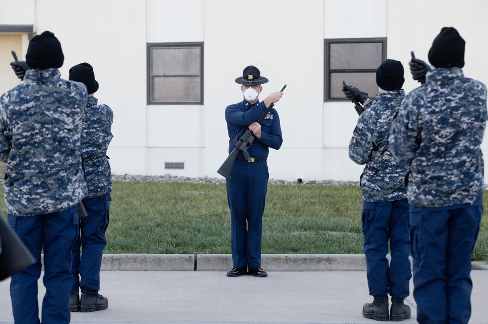 Coast Guard Recruits Learn Manual of Arms