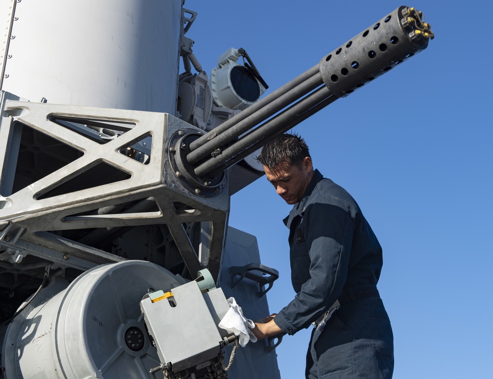 Sterett Sailor Conducts CIWS Maintenance