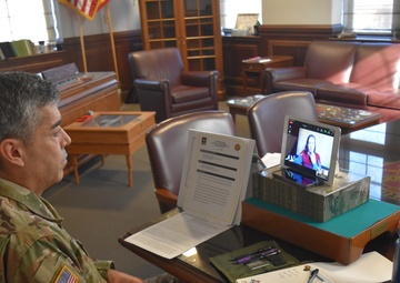 Garrison commander conducts virtual media round table